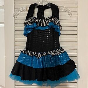 Weissman Zebra Print Costume with Blue and Black